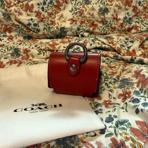 Coach Red Leather AirPod Pro case - Picture 2 of 3